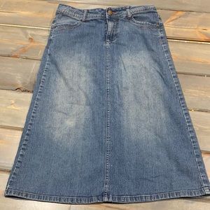 Cute Girls below the knee denim skirt